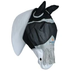 Shires Vliegenmasker Met Oren & Neus Franje Mesh Black