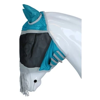 Shires Vliegenmasker Met Oren & Neus Franje Mesh Teal 5 Shires Vliegenmasker Met Oren & Neus Franje Mesh Teal - Afbeelding 3