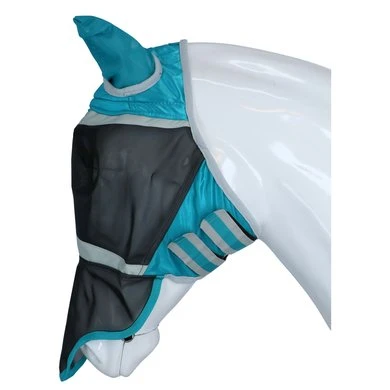 Shires Vliegenmasker Met Oren & Neus Fine Mesh Teal 5 Shires Vliegenmasker Met Oren & Neus Fine Mesh Teal - Afbeelding 3