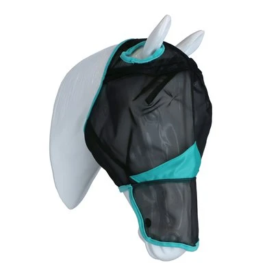 Weatherbeeta Vliegenmasker Comfitec Fine Mesh Met Neus Zwart/Turquoise 3 Weatherbeeta Vliegenmasker Comfitec Fine Mesh Met Neus Zwart/Turquoise