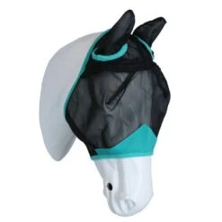 Weatherbeeta Vliegenmasker Comfitec Fine Mesh Met Oren Zwart/Turquoise