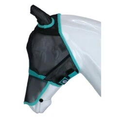 Weatherbeeta Vliegenmasker Comfitec Fine Mesh Met Oren & Neus Zwart/Turquoise -Waldhau Paard Winkel agradi 44699140 3.b07933