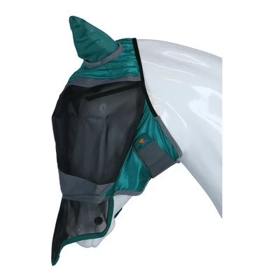 Shires Vliegenmasker Deluxe Met Oren En Neus Groen 5 Shires Vliegenmasker Deluxe Met Oren En Neus Groen - Afbeelding 3
