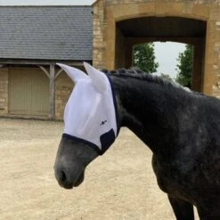 Saxon Vliegenmasker Mesh Wit/Navy -Waldhau Paard Winkel agradi 44946646 4.4cb6e8