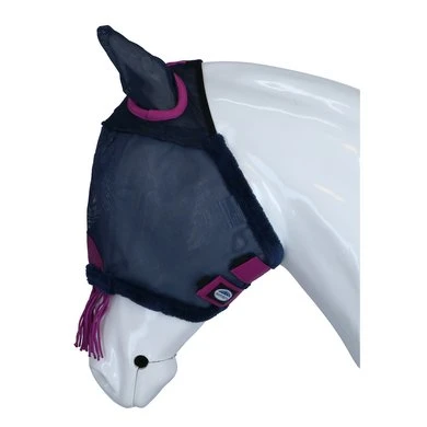 Weatherbeeta Vliegenmasker Comfitec Deluxe Durable Mesh Met Oren En Franjes Navy/Paars 5 Weatherbeeta Vliegenmasker Comfitec Deluxe Durable Mesh Met Oren En Franjes Navy/Paars - Afbeelding 3