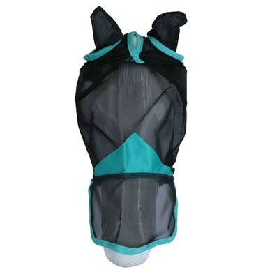 Weatherbeeta Vliegenmasker Comfitec Deluxe Fine Mesh Met Oren En Neus Zwart/Turquoise 4 Weatherbeeta Vliegenmasker Comfitec Deluxe Fine Mesh Met Oren En Neus Zwart/Turquoise - Afbeelding 2