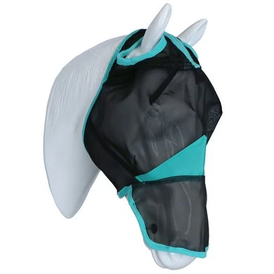 Weatherbeeta Vliegenmasker Comfitec Deluxe Fine Mesh Met Neus Zwart/Turquoise 3 Weatherbeeta Vliegenmasker Comfitec Deluxe Fine Mesh Met Neus Zwart/Turquoise