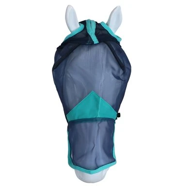 Weatherbeeta Vliegenmasker Comfitec Deluxe Fine Mesh Met Neus Navy/Turquoise 4 Weatherbeeta Vliegenmasker Comfitec Deluxe Fine Mesh Met Neus Navy/Turquoise - Afbeelding 2