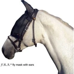 F.R.A. Cavallo Horse & Rider Vliegenmasker Met Oren Zwart