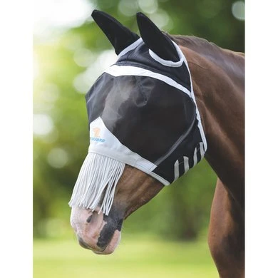 Shires Vliegenmasker Met Oren & Neus Franje Mesh Black 6 Shires Vliegenmasker Met Oren & Neus Franje Mesh Black - Afbeelding 4