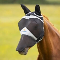Shires Vliegenmasker Met Oren & Neus Fine Mesh Zwart