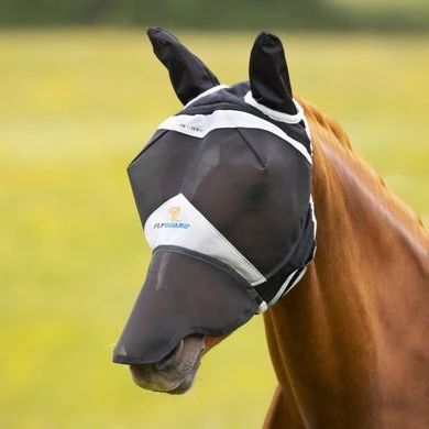 Shires Vliegenmasker Met Oren & Neus Fine Mesh Zwart 3 Shires Vliegenmasker Met Oren & Neus Fine Mesh Zwart