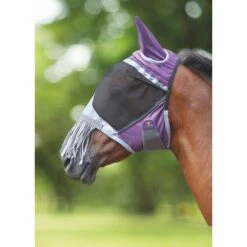 Shires Vliegenmasker Deluxe Met Neus Franje Paars -Waldhau Paard Winkel shires 6675 purple.db4946