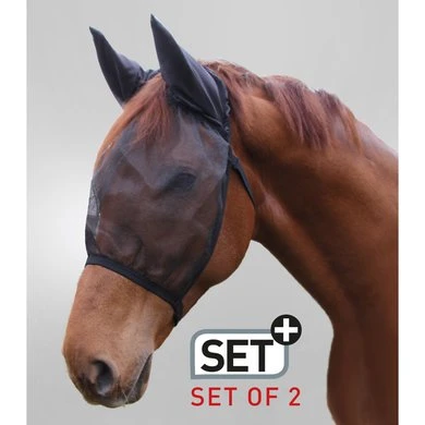 Waldhausen Vliegenmasker Basic Set Van 2 Met Oren Zwart 6 Waldhausen Vliegenmasker Basic Set Van 2 Met Oren Zwart - Afbeelding 4