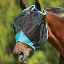 Weatherbeeta Vliegenmasker Comfitec Deluxe Fine Mesh Zwart/Turquoise -Waldhau Paard Winkel wb 1006938000 blackturquoise wb fly mask image hero null.60e7bb