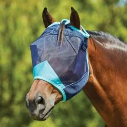 Weatherbeeta Vliegenmasker Comfitec Deluxe Fine Mesh Navy/Turquoise -Waldhau Paard Winkel wb 1006938000 navyturquoise wb fly mask image hero null.c4ab6a