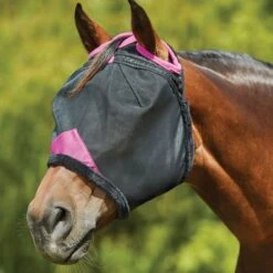 Weatherbeeta Vliegenmasker Comfitec Deluxe Durable Mesh Zwart/Paars -Waldhau Paard Winkel wb 1009428000 blackpurple wb fly mask image hero null.003d60