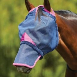 Weatherbeeta Vliegenmasker Comfitec Deluxe Durable Mesh Met Neus Navy/Paars -Waldhau Paard Winkel wb 1009430000 navypurple wb fly mask nose image hero null.b26d4b