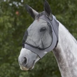 Weatherbeeta Vliegenmasker Deluxe Stretch Met Oren Grijs/Zwart