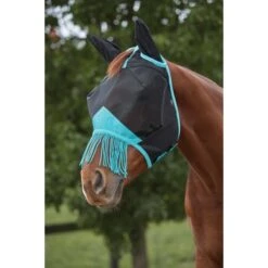 Weatherbeeta Vliegenmasker Comfitec Deluxe Fine Mesh Met Oren En Franjes Zwart/Turquoise 9 Weatherbeeta Vliegenmasker Comfitec Deluxe Fine Mesh Met Oren En Franjes Zwart/Turquoise -Waldhau Paard Winkel wb 1009577000 blackturquoise wb cft deluxe fine mesh mask ears tassels image hero null.69ef26